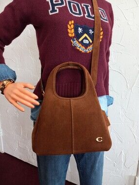 Coach Lana 23 Warm Brown Suede Shoulder Bag